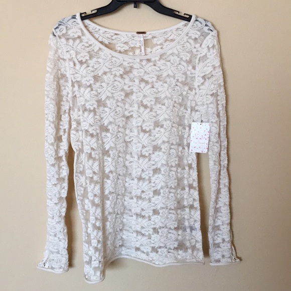 Free People Tops - Free People Lace Long Sleeve Top